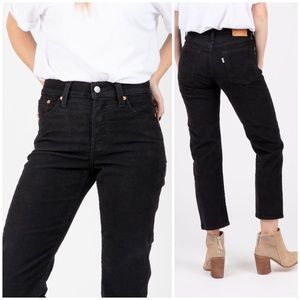 LEVI'S: WEDGIE FIT STRAIGHT CORDUROY IN BLACK